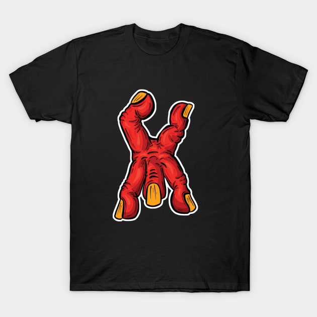 Zombie FIngers - Handy Hand Stand T-Shirt by Squeeb Creative